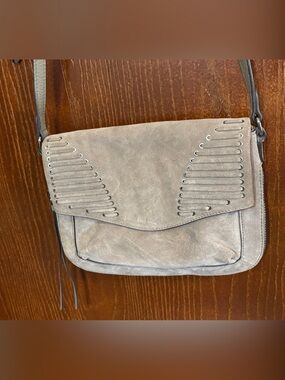 Vince Camuto Suede & Leather Crossbody Shoulder Bag in Taupe EUC